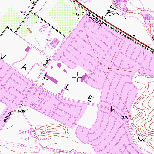 Topographic Map of Los Paseos Elementary School, CA