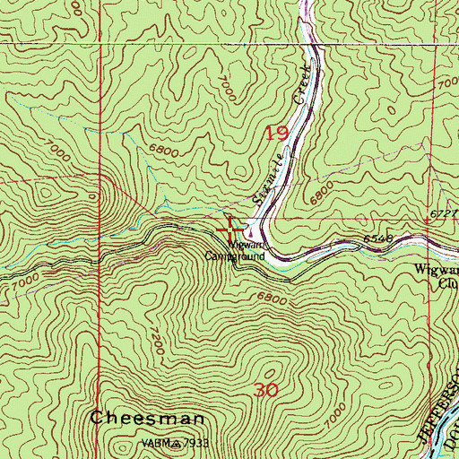 Topographic Map of Sixmile Creek, CO