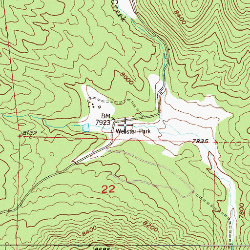 Topographic Map of Webster Park, CO