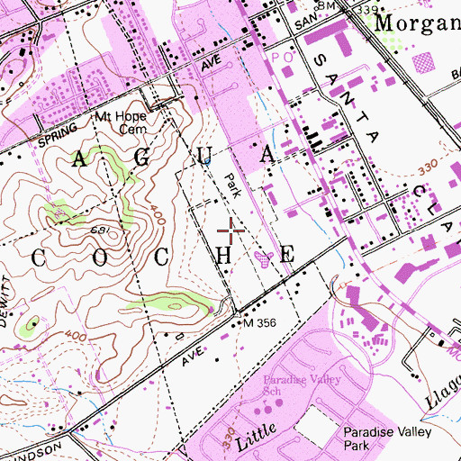 Topographic Map of Morgan Hill Community Park, CA