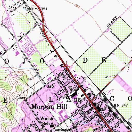 Topographic Map of Morgan Hill House, CA
