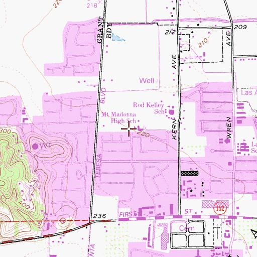 Topographic Map of Mount Madonna High School, CA
