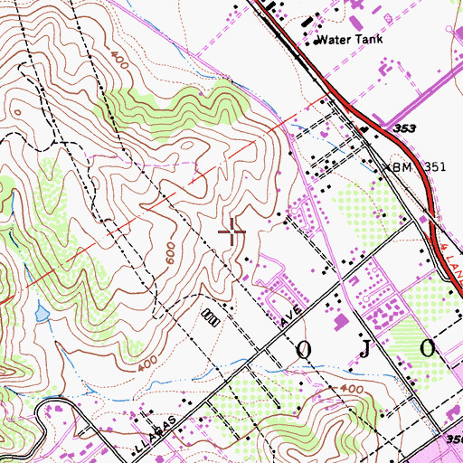 Topographic Map of Murphy Springs Park, CA