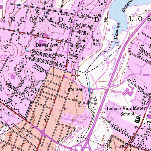 Topographic Map of Oak Meadow Park, CA