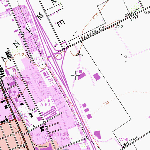 Topographic Map of Pacific West Outlet Shopping Center, CA