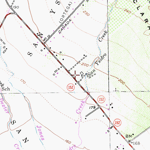 Topographic Map of Paul Masson Winery, CA