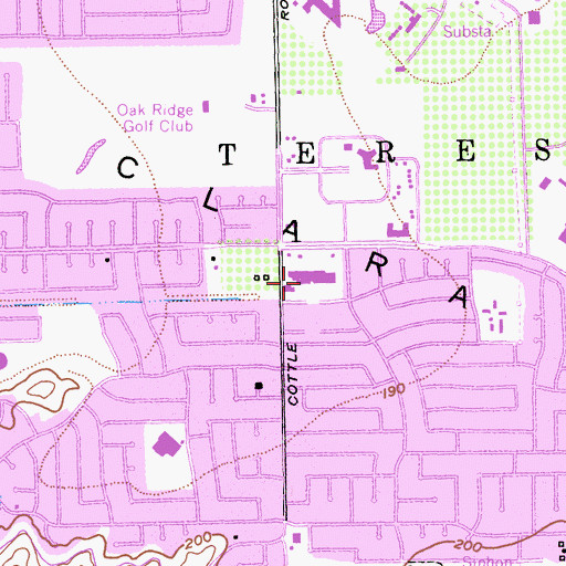 Topographic Map of Plaza de Santa Teresa Shopping Center, CA
