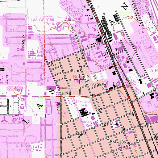 Topographic Map of Renz Park, CA