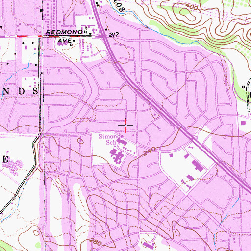 Topographic Map of Saint Basil Greek Orthodox Church, CA