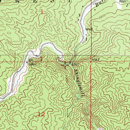 Topographic Map of Shinglemill Creek, CO