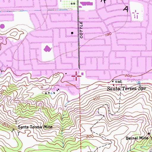 Topographic Map of Saint Julies Church, CA