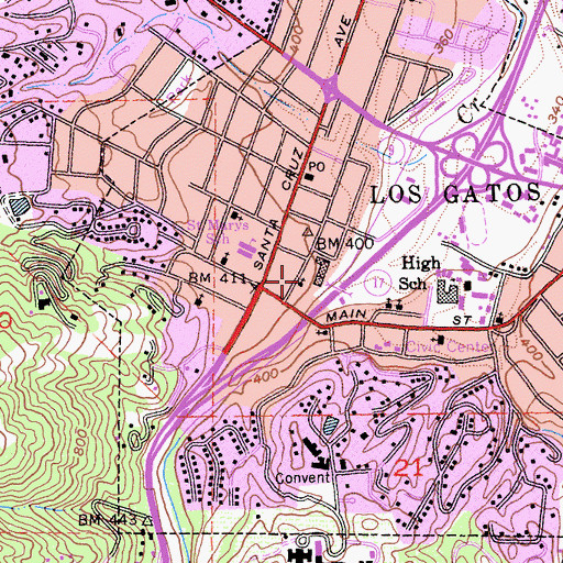 Topographic Map of Saint Lukes Episcopal Church, CA