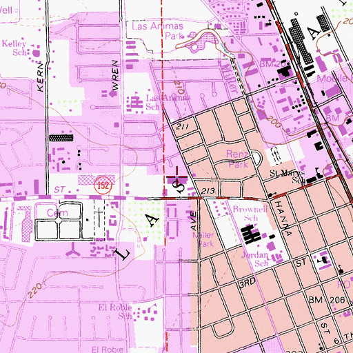 Topographic Map of Saint Stephens Episcopal Church, CA