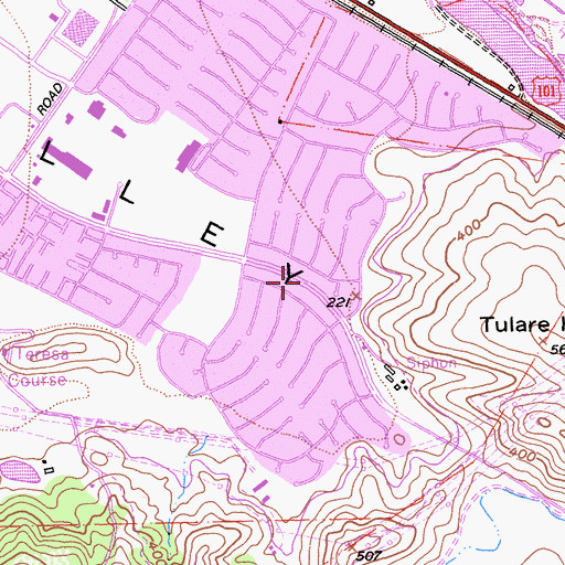 Topographic Map of Saint Stephens in the Field Church, CA