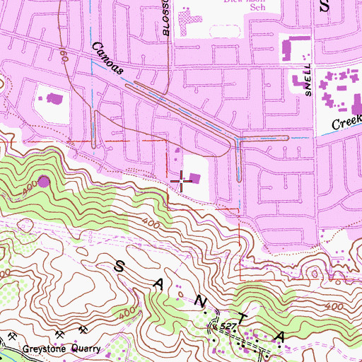 Topographic Map of Sakamoto Elementary School, CA