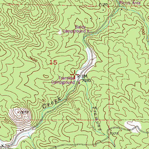 Topographic Map of Buffalo Creek Campground, CO