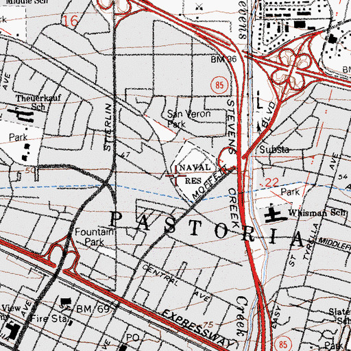 Topographic Map of San Veron Park, CA