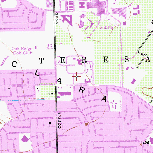 Topographic Map of Santa Teresa Branch San Jose Public Library, CA