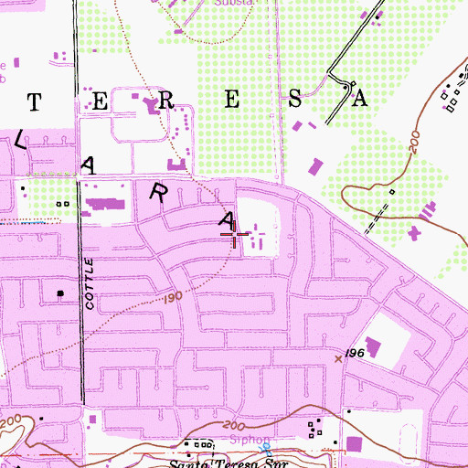 Topographic Map of Santa Teresa Elementary School, CA