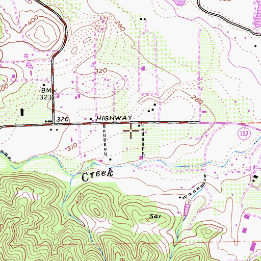 Topographic Map of Sarahs Vineyard, CA
