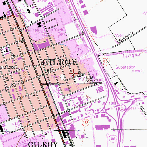 Topographic Map of Seventh Day Adventist Church, CA