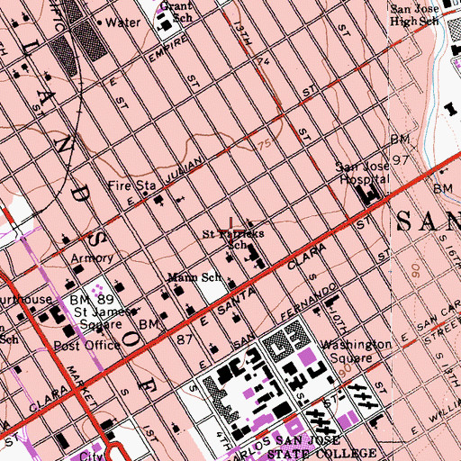 Topographic Map of Seventh Day Adventist Church, CA