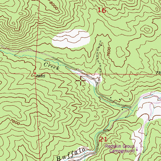 Topographic Map of Green Mountain Creek, CO