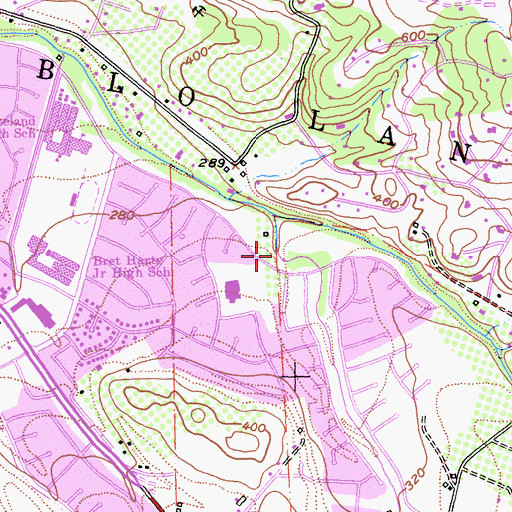 Topographic Map of Singer Park, CA