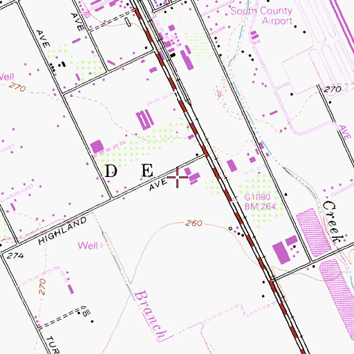 Topographic Map of South Valley Medical Center, CA