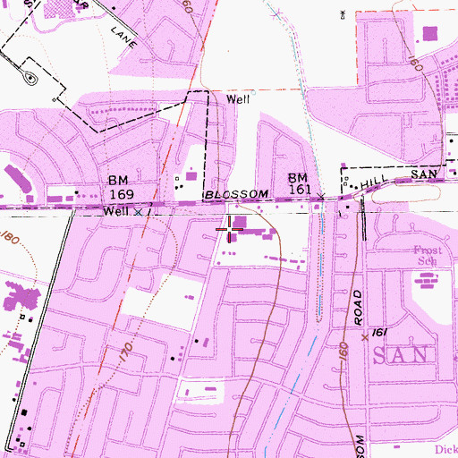 Topographic Map of Sunrise Plaza Shopping Center, CA