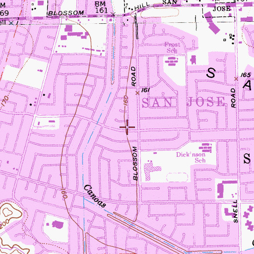 Topographic Map of Sunrise Valley Baptist Church, CA