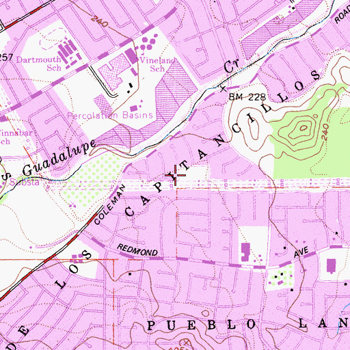 Topographic Map of T J Martin Park, CA