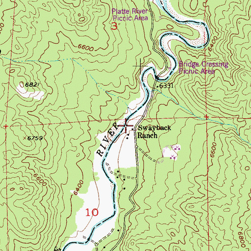 Topographic Map of Swayback Ranch, CO