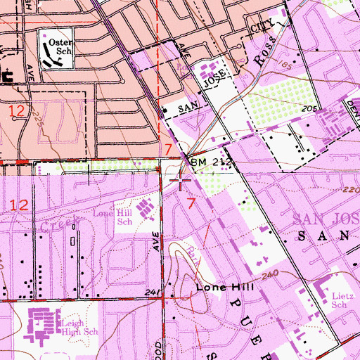Topographic Map of Trinity Foursquare Church, CA