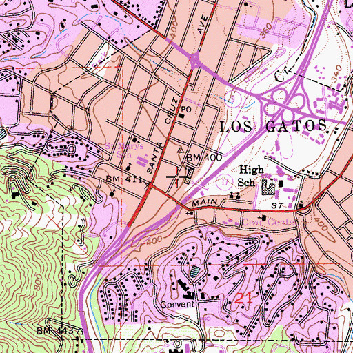 Topographic Map of University Avenue School (historical), CA