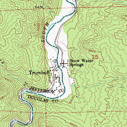 Topographic Map of Snow Water Springs, CO