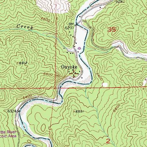 Topographic Map of Oxyoke, CO