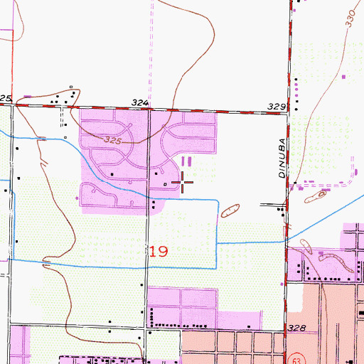 Topographic Map of Fairview Village Park, CA