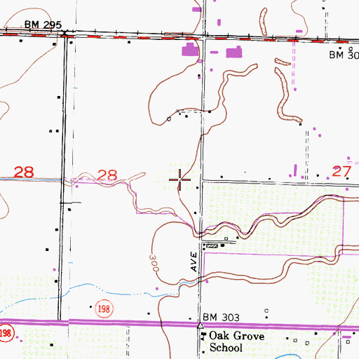 Topographic Map of Hurley New Elementary School, CA