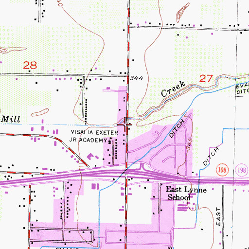 Topographic Map of Mill Creek Park, CA