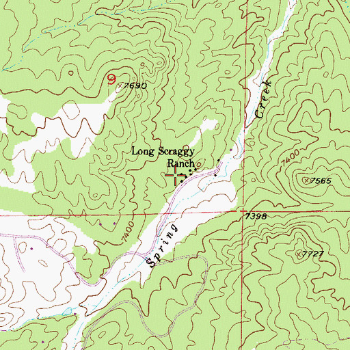 Topographic Map of Long Scraggy Ranch, CO