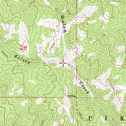 Topographic Map of Dell Gulch, CO