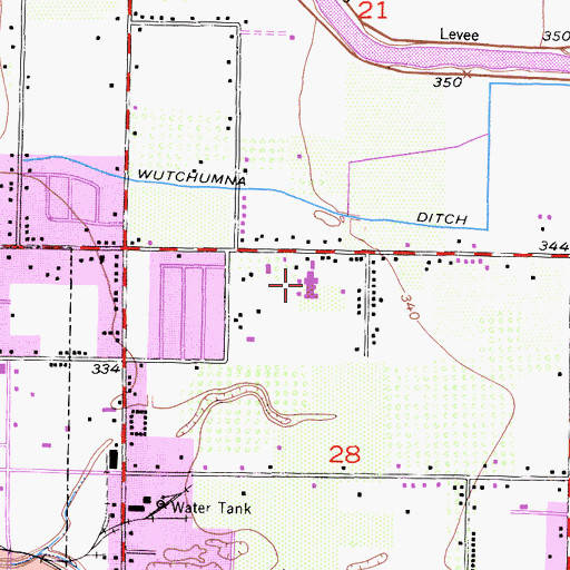 Topographic Map of Visalia Convalescent Hospital, CA