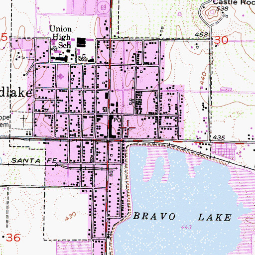 Topographic Map of Woodlake City Park, CA