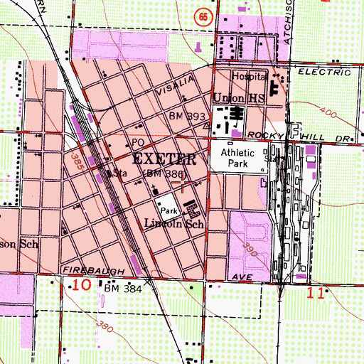 Topographic Map of Calvary Baptist Mission, CA