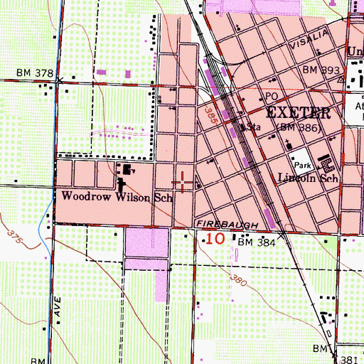 Topographic Map of Church of Christ, CA
