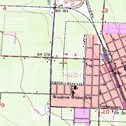 Topographic Map of Exter Golf Course, CA
