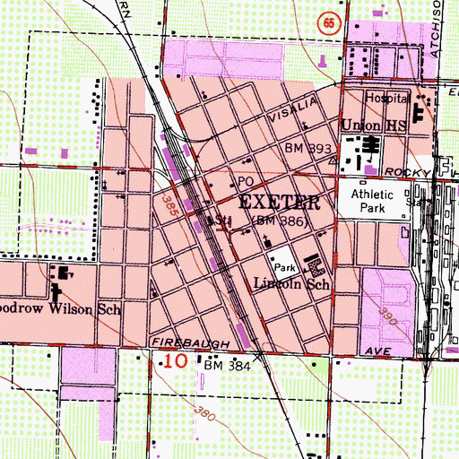 Topographic Map of First Presbyterian Church, CA