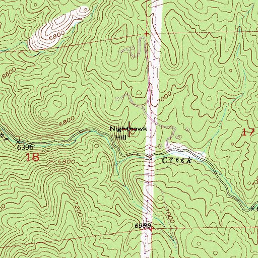 Topographic Map of Nighthawk Hill, CO