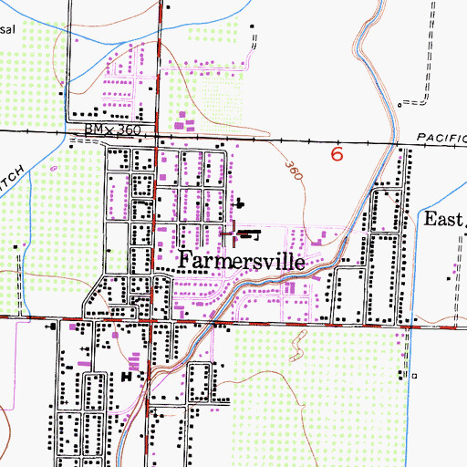 Topographic Map of J E Hester Elementary School, CA